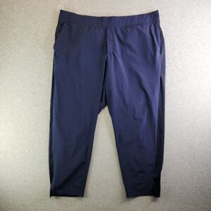 Athleta Pants Womens 20 Blue Brooklyn Ankle Pull On Zip Pockets Travel Commute